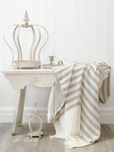 Load image into Gallery viewer, Taupe Striped Throw