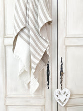 Load image into Gallery viewer, Taupe Striped Throw