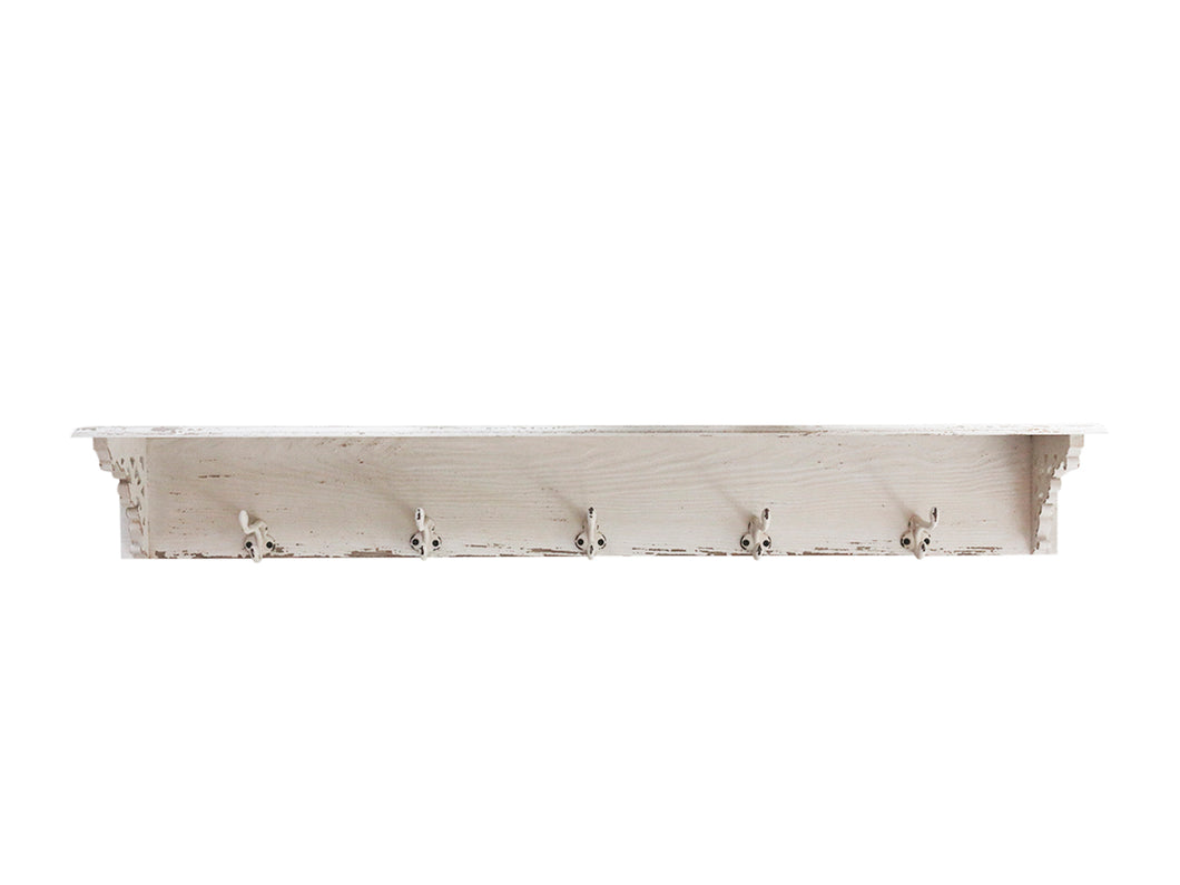 Rustic Shelf with Hooks