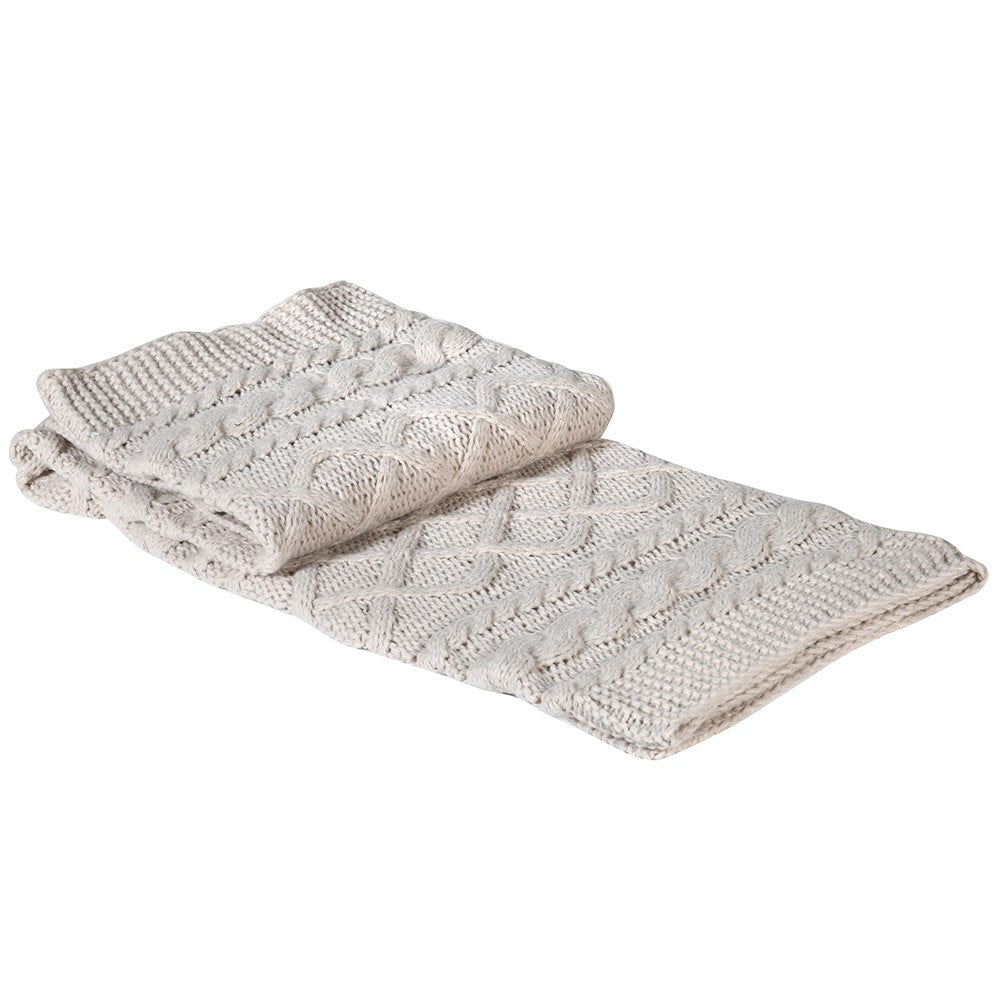 Soft Grey Knitted Throw