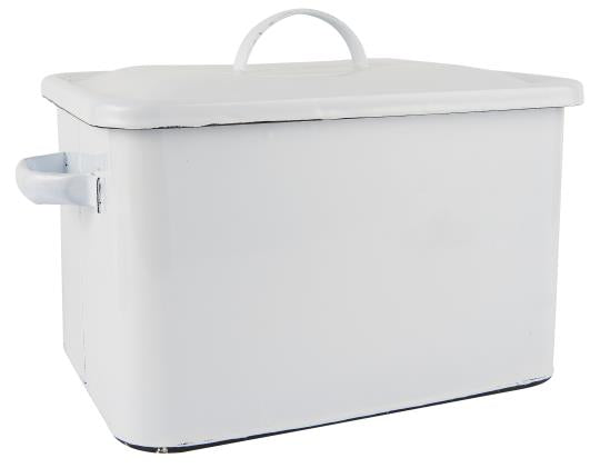 White Enamel Bread Bin