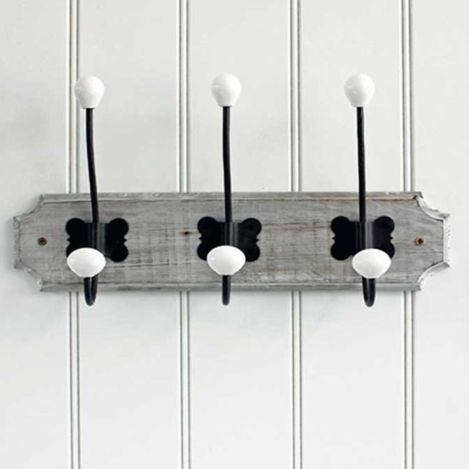 Grey Wash Wooden Hooks (3 Hooks)