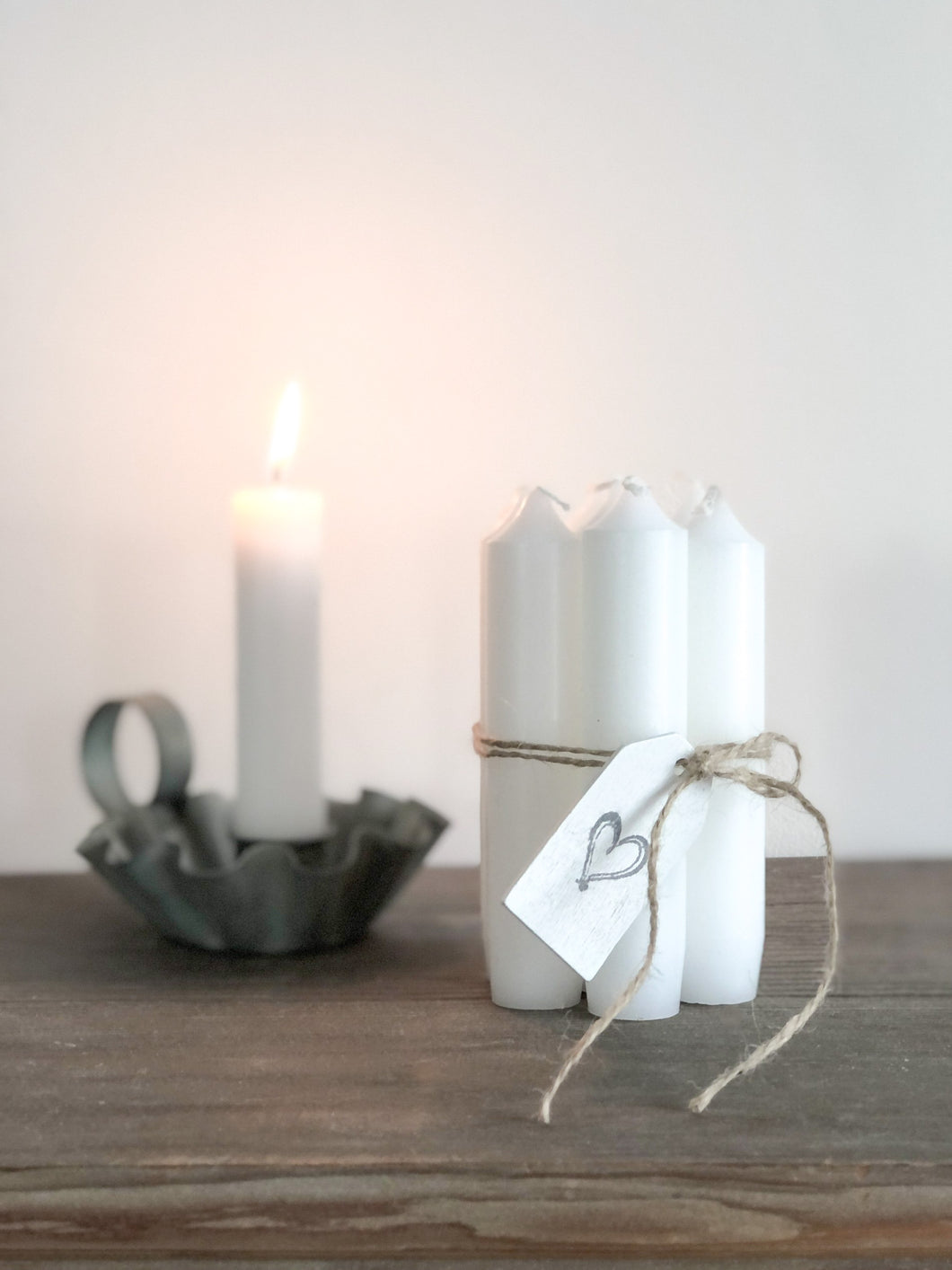 Bundle Of Short Dinner Candles - White