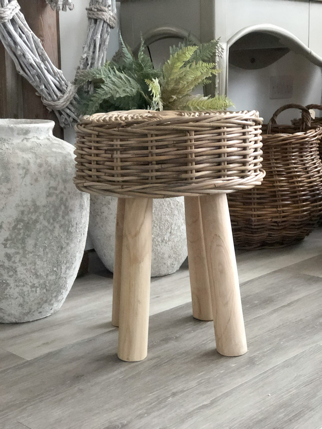 Natural Rattan Stool