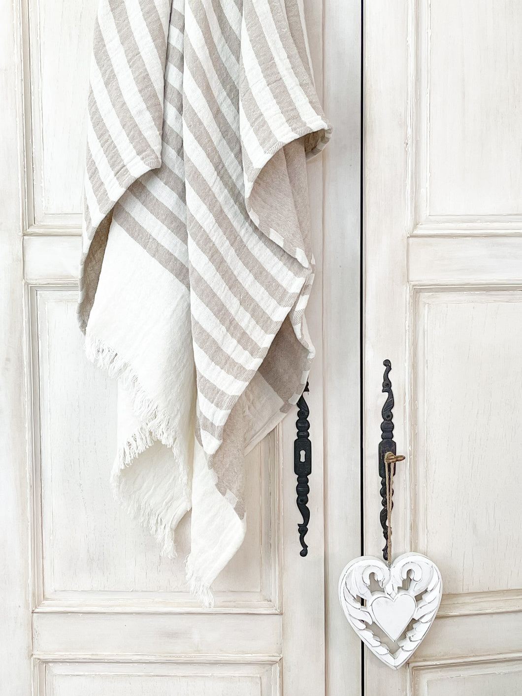 Taupe Striped Throw