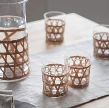 Load image into Gallery viewer, Set Of 4 Rattan Tumblers
